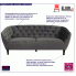 Welurowa sofa Polli 3X pikowana
