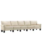 5-osobowa kremowa sofa dekoracyjna - Dionas 5X w sklepie aosom.live
