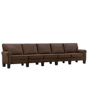 5-osobowa brązowa sofa dekoracyjna - Dionas 5X w sklepie aosom.live