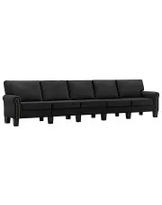 5-osobowa czarna sofa dekoracyjna - Dionas 5X w sklepie aosom.live