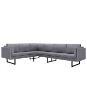 7-osobowa jasnoszara sofa narożna z tkaniny - Lordis w sklepie aosom.live