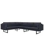 7-osobowa ciemnoszara sofa narożna z tkaniny - Lordis w sklepie aosom.live