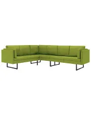 7-osobowa zielona sofa narożna z tkaniny - Lordis w sklepie aosom.live
