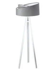 Szaro-biała lampa stojąca trójnóg welurowa - S023-Maero w sklepie aosom.live
