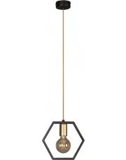 Czarno-złota lampa wisząca loftowa - S057-Weros w sklepie aosom.live