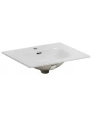 Biała prostokątna umywalka ceramiczna - Kenet 60 cm w sklepie aosom.live