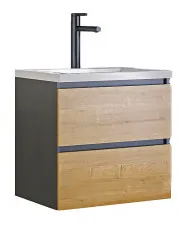 Wisząca szafka łazienkowa z umywalką - Ondela 2S 60 cm w sklepie aosom.live