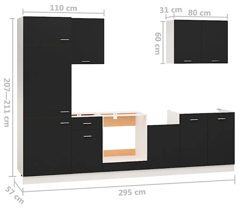 Produkt Zestaw mebli kuchennych w kolorze czarnym - Gisso - zdjęcie numer 3