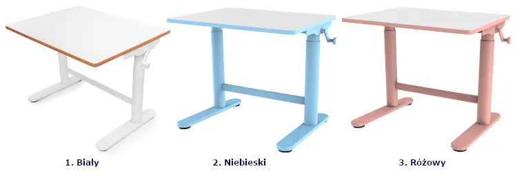 Produkt Niebieskie regulowane ergonomiczne biurko dla dzieci - Geruli - zdjęcie numer 3