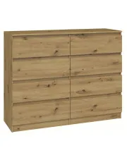 Skandynawska komoda z szufladami dąb artisan 140 - Lonix 2X w sklepie aosom.live