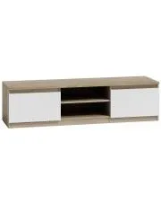Szafka RTV Amida 2X 120 cm - biała + dąb sonoma w sklepie aosom.live