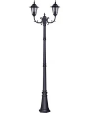Czarna podwójna stojąca lampa ogrodowa wysoka - S326-Tofik w sklepie aosom.live