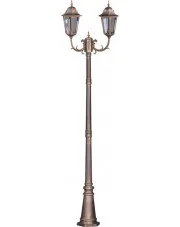 Czarno-złota stojąca lampa ogrodowa podwójna - S350-Nelmi w sklepie aosom.live