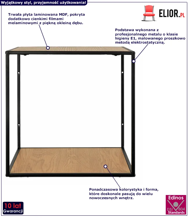 Minimalistyczna półka ścienna Visim - dąb