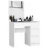 Białe biurko toaletka na kosmetyki prawostronna - Azis 4X