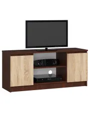 Szafka pod telewizor wenge + dąb sonoma - Galapi 3X 120 cm w sklepie aosom.live