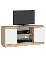 Skandynawska szafka RTV dąb sonoma + biały - Galapi 3X 120 cm w sklepie aosom.live