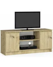 Szafka RTV z półkami dąb artisan - Galapi 3X 120 cm w sklepie aosom.live