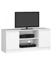 Biała szafka pod telewizor z drzwiczkami - Galapi 5X 140 cm w sklepie aosom.live