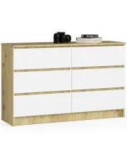 Komoda do salonu dąb artisan + biały - Wiki 5X w sklepie aosom.live