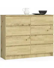 Komoda z gładkimi frontami dąb artisan - Andre 3X w sklepie aosom.live