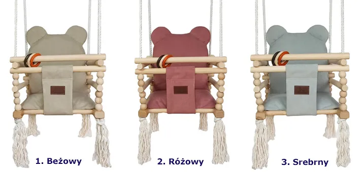 Huśtawka w kształcie misia Akli 