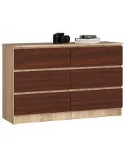 Komoda do salonu dąb sonoma + wenge - Clemont 3X w sklepie aosom.live