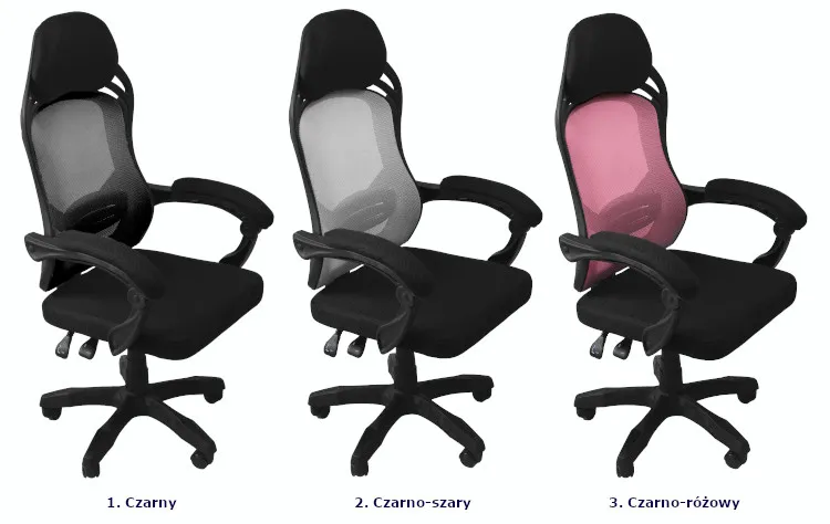 Produkt Czarny regulowany fotel obrotowy - Luprox - zdjęcie numer 2