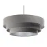 Szaro-srebrna lampa wisząca welurowa - S439-Amari