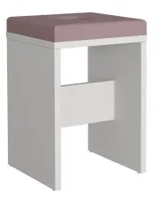 Nowoczesny taboret kwadratowy biały + pudrowy róż - Branco w sklepie aosom.live