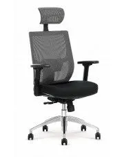 Szaro-czarny obrotowy ergonomiczny fotel do gabinetu biurowy z systemem multiblock - Glandon w sklepie aosom.live