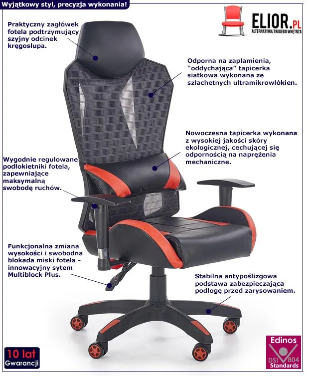 Nowoczesny fotel do gabinetu Kamelia - czarny