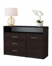 Minimalistyczna komoda z szufladami wenge - Cermesa 3X w sklepie aosom.live