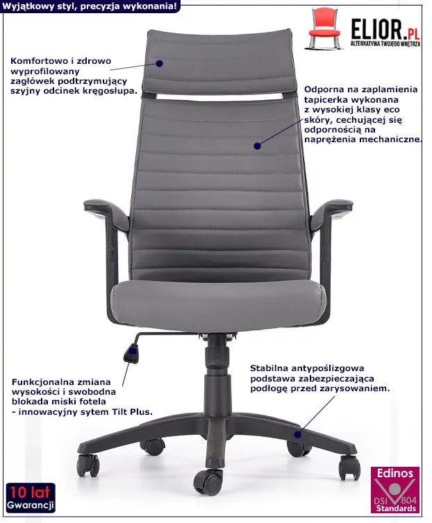 Komfortowy fotel do gabinetu Rankin - obrotowy