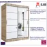 Przesuwna szafa z lustrem dąb sonoma biały 150cm Lorenza 4X