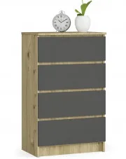 Nowoczesna komoda z szufladami dąb artisan + grafit - Branni 3X w sklepie aosom.live