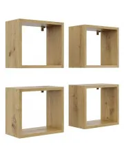 Kwadratowe półki na ścianę dąb artisan - Sevios w sklepie aosom.live