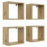 Kwadratowe półki na ścianę dąb artisan - Sevios