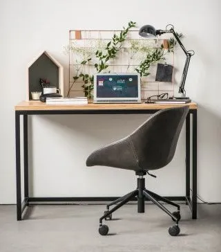 Stylowe biurko Favles - naturalno czarne