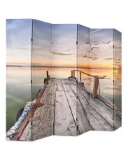 Wewnętrzny parawan z nadrukiem jeziora - Lanard 4X 228 x 170 cm w sklepie aosom.live