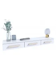 Biała półka do salonu wisząca z szufladami - Terza w sklepie aosom.live