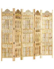 Parawan z litego drewna mango - Relin 200 x 165 cm w sklepie aosom.live