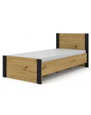 Pojedyncze łóżko 90x200 dąb artisan - Lyra 12X w sklepie aosom.live