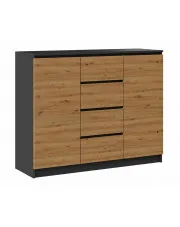 Komoda w stylu loft antracyt + dąb artisan - Diegi 2X w sklepie aosom.live