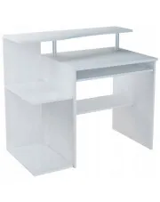 Białe biurko z nadstawką na monitor - Odeon w sklepie aosom.live