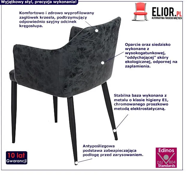 Elegancki fotel Iner - czarny