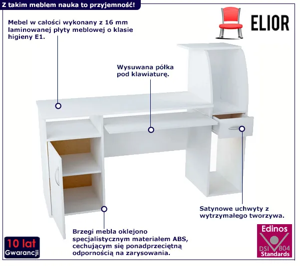 Białe biurko Anabi