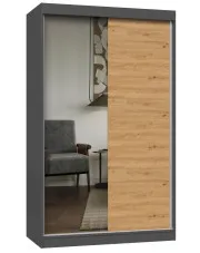 Szafa ubraniowa z drzwiami przesuwnymi 120 cm dąb artisan antracyt - Stoflis 9X w sklepie aosom.live