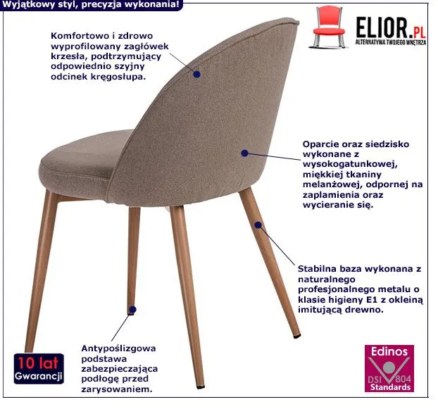 Retro fotel Irox - brązowy
