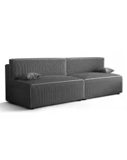 Szara rozkładana sztruksowa sofa - Lider 3X w sklepie aosom.live